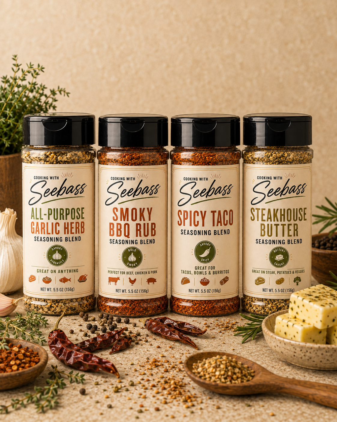 Signature Seasoning Bundle – 4 Pack | Cooking With Seebass
